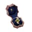 FABERGE 18K YELLOW GOLD, ENAMEL, DEMANTOID GARNET, DIAMOND RING
Russia, circa 1900