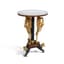 GUERIDON WITH WOODEN AND GILDED WOODEN STORK DECORATIONS AND WHITE MARBLE TOP, LATE 19TH CENTURY