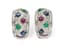 EAR CLIPS 18K WHITE GOLD, DIAMOND, RUBY, SAPPHIRE, EMERALD