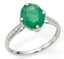 18K WHITE GOLD, EMERALD AND DIAMOND RING