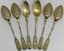 SET OF 6 SILVER-GILT DESSERT SPOONS
Master Ivan Alekseev (?), Assay master’s mark of Viktor Savinkov, Moscow, 1871