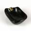 Hardstone (probably obsidian) ashtray with gold cigarette rest. Signed Cartier