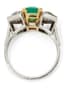 ART DECO PLATINUM, EMERALD AND DIAMOND RING, CIRCA 1940’S