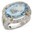 BAGUE VINTAGE EN OR GRIS ET JAUNE 18K DIAMANTS ET TOPAZE