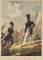 BELOUSOV LEV ALEKSANDROVICH (1806-1854)
Officiers du Rt de Findande de la Garde.Lithograph with hand colored accents. Mid 19th century.Provenance: Prince Nichol...