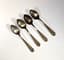 SET OF FOUR SILVER FILIGREE AND POLYCHROME ENAMEL TEASPOONS DECORATED WITH FLOWERS
Ussr, 1958-1994