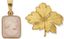 ENSEMBLE PENDENTIF CAMÉE EN OR JAUNE 18K ET BROCHE FEUILLE PLAQUÉE OR JAUNE 18K