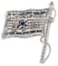 14K WHITE GOLD, DIAMOND AND SAPPHIRE FLAG BROOCH