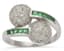 ‘TOI ET MOI’ 14K WHITE GOLD DIAMOND AND EMERALD RING