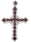 18K WHITE GOLD, DIAMOND AND RUBY CROSS