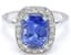 KASHMIR SAPPHIRE 4.115 CT., DIAMONDS, 18K WHITE GOLD RING (WITH CERTIFICATE)