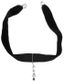 ART DECO STYLE 18K WHITE GOLD, DIAMOND AND ONYX DROP PENDANT ON A VELVET CHOKER