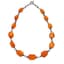 ORANGE STONE, ONYX, AQUAMARINE NECKLACE