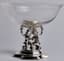 BELFIORE CRYSTAL BOWL HELD BY TWO SILVER CHERUBS