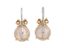 BOUCLES D’OREILLES EN OR ROSE ET GRIS 18K, QUARTZ ROSE ET DIAMANTS