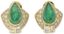 BVLGARI
18K YELLOW GOLD DIAMOND AND CABOCHON EMERALD EARRINGS, CIRCA 1980S