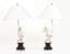 PAIR OF SILVER-PLATED METAL LAMPS WITH DANCING PUTTI