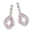 18K WHITE GOLD, PINK SAPPHIRE, DIAMOND PENDANT EARRINGS