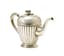 SILVER COFFEE POT WITH A LID WITH A FLORAL FINIAL