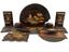 CHINOISERIE LAQUERED INKWELL SET WITH BOOKENDS