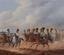 JULIUS CARL SCHULZ (1808-1896)
The Brandenburg Cuirassier Regiment at the outskirts of Berlin
