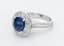 SAPHIRE, DIAMOND, AND 18K WHITE GOLD RING