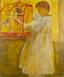 SIMON CLAUDE VANIER (1903-1958)
Girl with a cage with birds