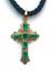 GOLD AND EMERALD ORTHODOX CROSS PENDANT