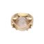 BAGUE EN OR ROSE ET GRIS 18K, QUARTZ ROSE ET DIAMANTS