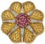 FLOWER’ ITALIAN 18K YELLOW AND WHITE GOLD DIAMOND AND RUBY BROOCH, 1960-1970S