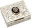 SILVER AND SILVER GILT BOX WITH ENGRAVED FLOWER DECORATION AND MEDALLION IN MICRO-MOSAIC REPRESENTING ST. PETER'S BASILICA OF THE VATICAN CITY