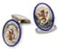 BELFIORE SILVER AND ENAMEL CUFFLINKS