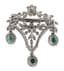 WHITE GOLD DIAMONDS AND EMERALDS BROOCH