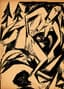 NATALIA GONCHAROVA (1881-1962)
Illustration for two poems of Aleksei Kruchyonykh ‘Pustynniki’ and ‘Pustynnitsa’ (The desert men and The desert woman), 1913