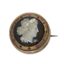 BROCHE ANTIQUE EN OR JAUNE 18K AVEC RUBIS ET CAMÉO, 19EME SIÈCLE