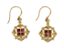 [SANS RESERVE]
BOUCLES D’OREILLES EN ARGENT DORE DIAMANTS ET SPINELLES