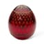 RED GLASS EASTER EGG WITH DOUBLE-HEADED EAGLE AND GILT DÉCOR