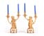 A PAIR OF LOUIS XVI STYLE GILT-BRONZE AND MARBLE PUTTI CANDLE HOLDERS