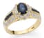 14K YELLOW GOLD, DIAMOND AND SAPPHIRE RING