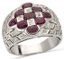 BAGUE EN OR GRIS DIAMANTS ET RUBIS