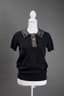 DOLCE & GABBANA
Black cashmere  short-sleeved top with tweed collar