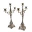 TIFFANY & CO. PAIR OF SILVER SOLDERED THREE-LIGHT CANDELABRA WITH FLOWER DECORATION