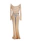 JIKI MONTE-CARLO Pale pink evening dress with Swarovski crystals