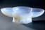 POSSIBLY ETLING FROSTED OPALESCENT ART DECO GLASS CENTERPIECE BOWL WITH ELEPHANTS
DECORATE AT THE BASE, CIRCA 1920-30S