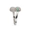 ‘TOI ET MOI’ 14K WHITE GOLD DIAMOND AND EMERALD RING