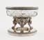 LORIE MONUMENTAL SILVER-MOUNTED CUT CRYSTAL VASE RESTING ON THE THREE LEGS OF WINGED LIONS ON THE BASE
Mark of the firm F.A. Lorie, maker’s mark Egor Kuzmich Cheryatov, Russia, Moscow
