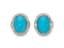 18K WHITE GOLD, DIAMOND AND TURQUOISE EARCLIPS