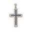PENDENTIF ‘CROIX’ EN OR GRIS 18K, DIAMANTS ET SAPHIRS