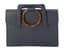 **CARTIER
BLUE LEATHER EVENING CLUTCH BAG WITH TORTOISESHELL HANDLE, CIRCA 1960s
