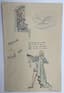 ELIE LASCAUX (1888-1969)
Set of 6 works. Signed drawings, gouache, autograph writings.
